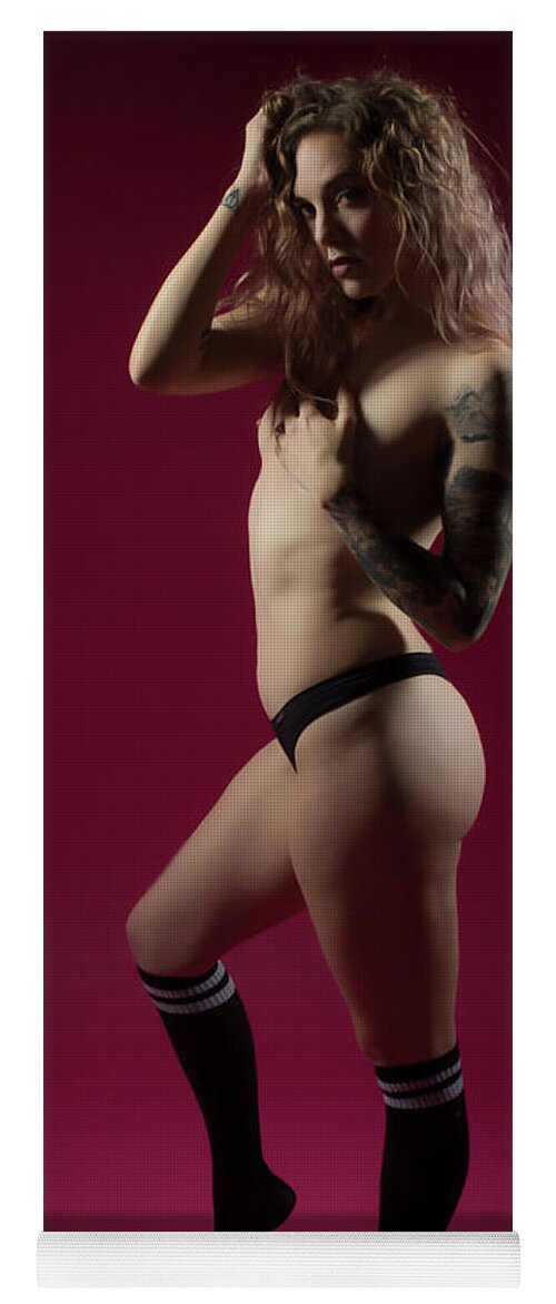 Implied Nude Yoga Mat featuring the photograph Danni by La Bella Vita Boudoir