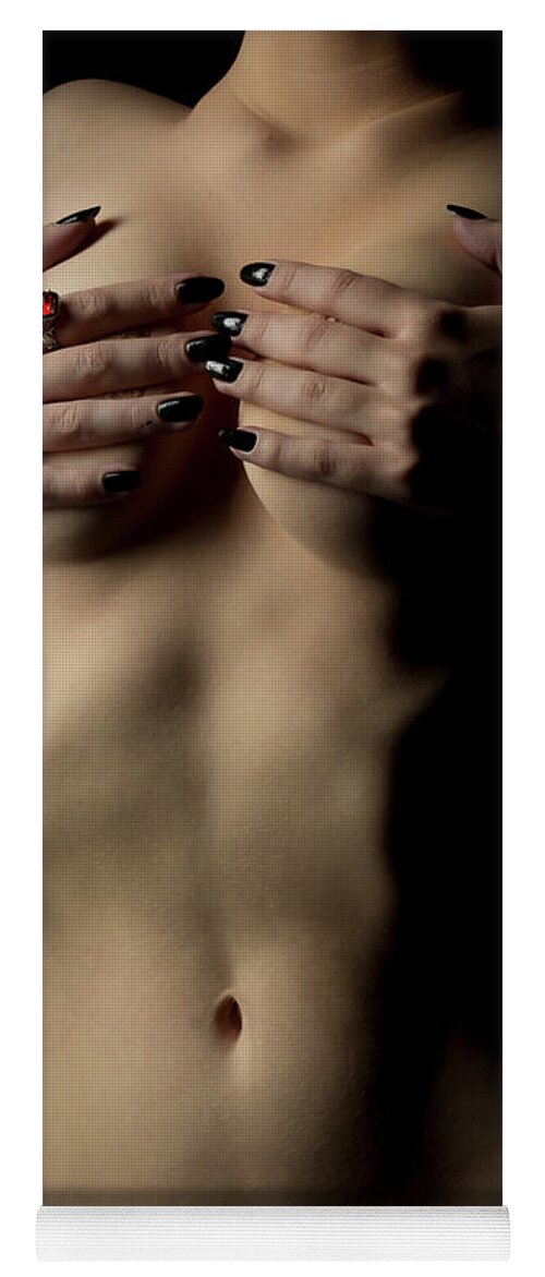 Implied Nude Yoga Mat featuring the photograph Elvira tribute by La Bella Vita Boudoir
