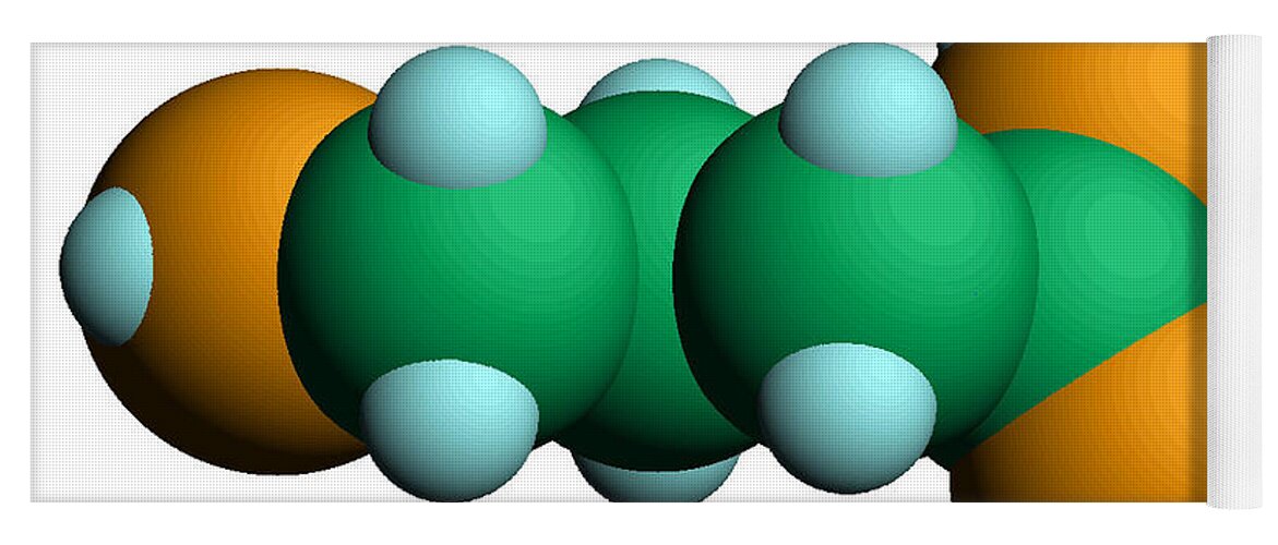 Ghb Yoga Mat featuring the photograph Ghb Molecular Model #4 by Scimat