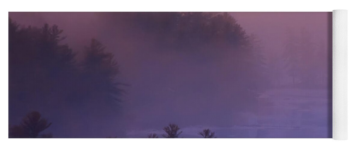 New England Yoga Mat featuring the photograph Melvin Bay Fog #4 by Brenda Jacobs