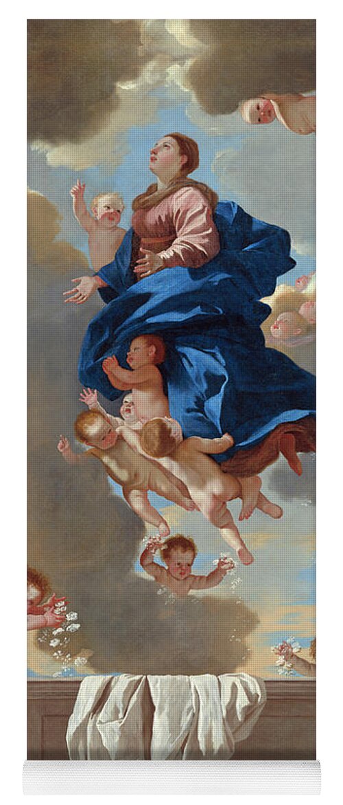 Nicolas Poussin Yoga Mat featuring the painting The Assumption of the Virgin #6 by Nicolas Poussin