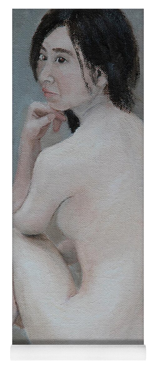 Nude Yoga Mat featuring the painting Thought #4 by Masami IIDA