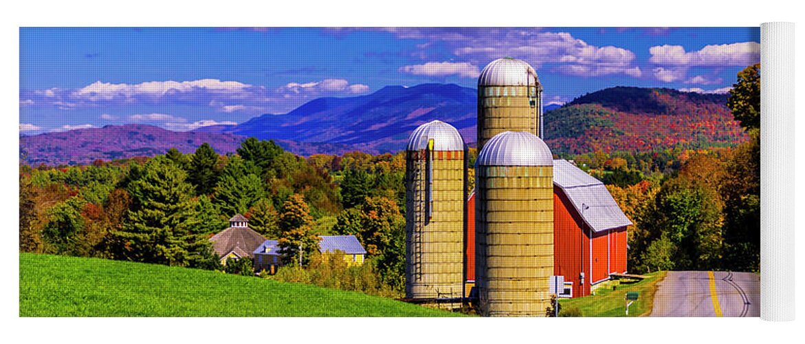 Fall Foliage Yoga Mat featuring the photograph Waitsfield Vermont #6 by Scenic Vermont Photography
