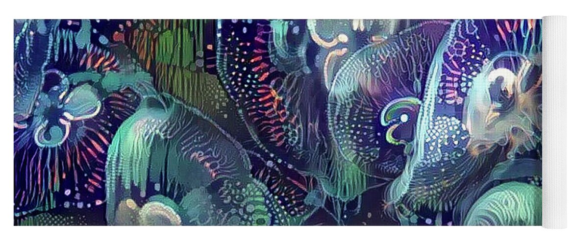 Animal Yoga Mat featuring the digital art Abstract Jellyfish #48 by Amy Cicconi