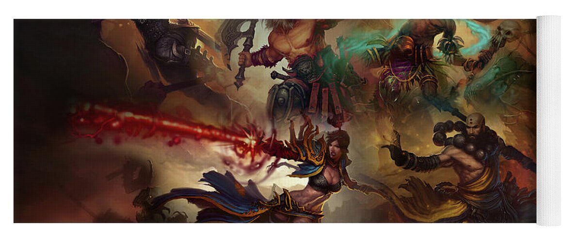 Diablo Iii Yoga Mat featuring the digital art Diablo III #5 by Super Lovely