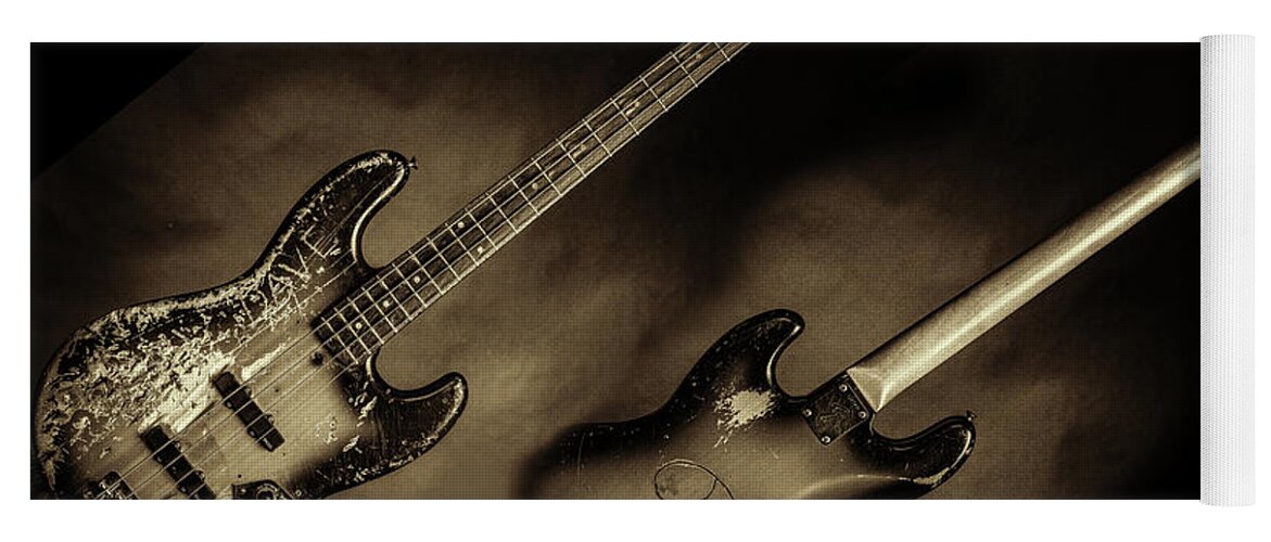 Fender Jazz Bass Yoga Mat featuring the photograph 54.1834 011.1834c Jazz Bass 1969 Old 69 #541834 by M K Miller