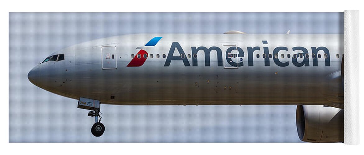 American Yoga Mat featuring the photograph American Airlines Boeing 777 #7 by David Pyatt