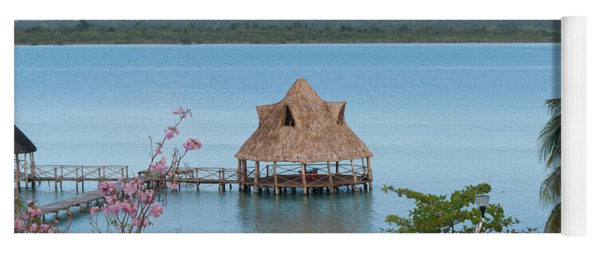 Mexico Quintana Roo Yoga Mat featuring the digital art Fort of San Felipe in Bacalar #6 by Carol Ailles