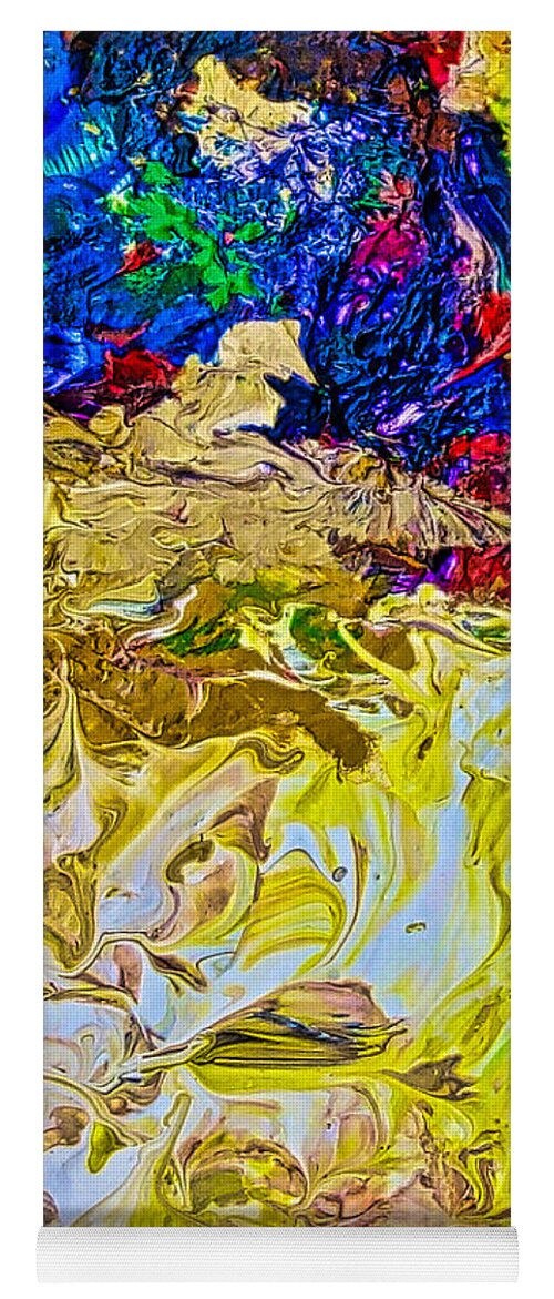Abstract Painting Yoga Mat featuring the painting Intuitive painting #6 by Joan Reese