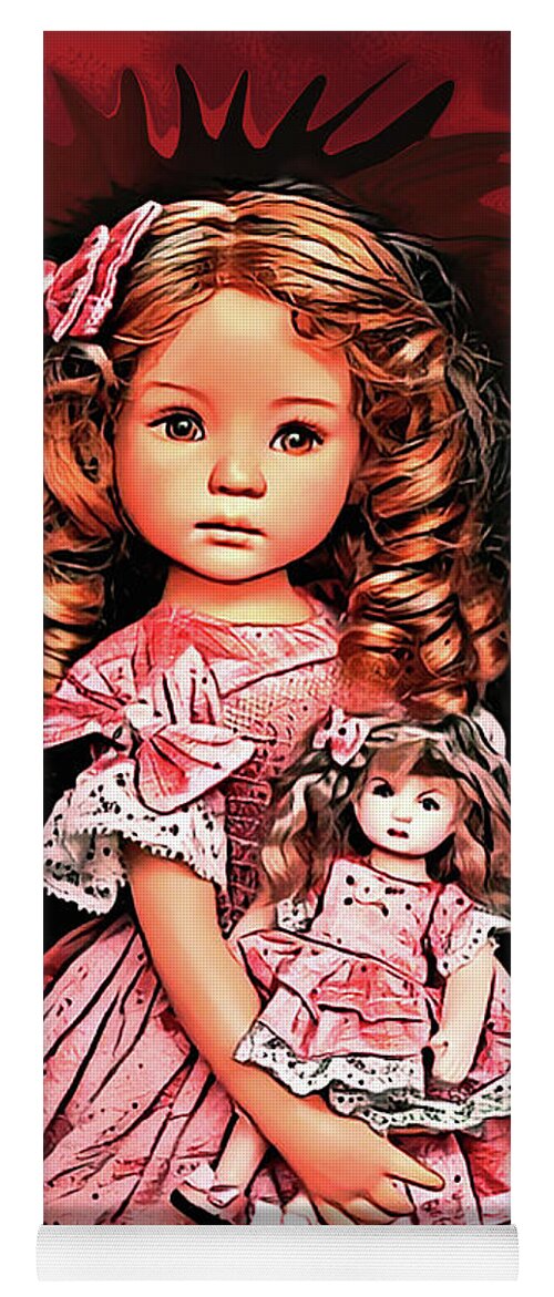 Digital Art Yoga Mat featuring the digital art Baby Doll Collection #7 by Artful Oasis