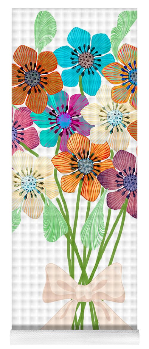 Bouquet Yoga Mat featuring the digital art A Bouquet for You by Rosalie Scanlon