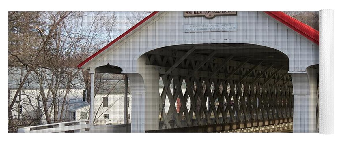 Ashuelot Covered Bridge Yoga Mat featuring the photograph A Covered Bridge by MTBobbins Photography