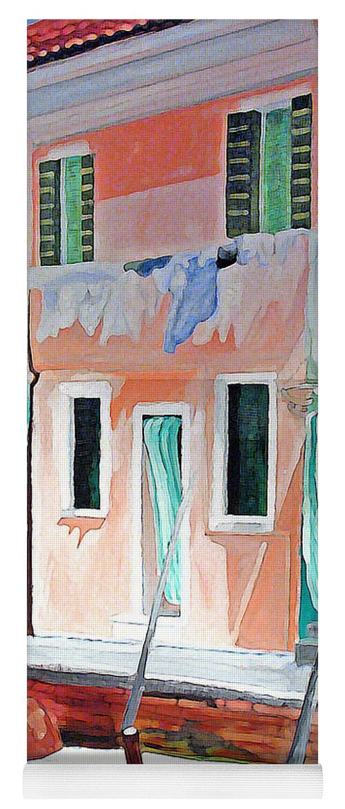 Italy Yoga Mat featuring the painting A Day In Burrano by Patricia Arroyo