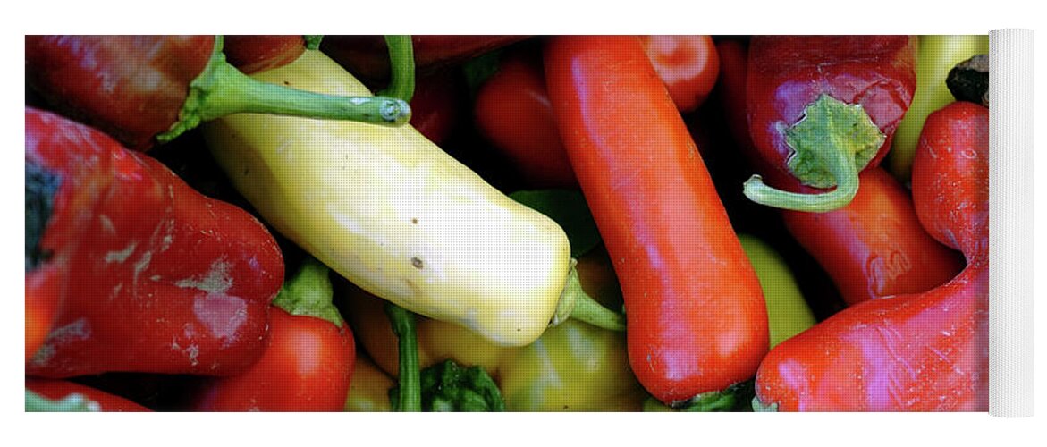 Peppers Garden Peppers Hot Peppers Yoga Mat featuring the photograph A Few Peppers More by Mark Ivins