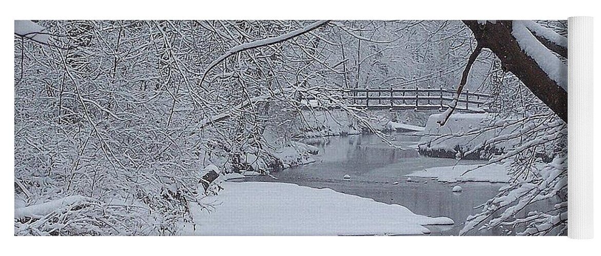 Snow Yoga Mat featuring the photograph A Forgotten Place by Frozen in Time Fine Art Photography