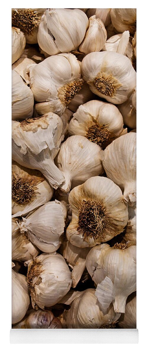 Garlic Yoga Mat featuring the photograph A Hotbed of Bad Breath by Paulette B Wright