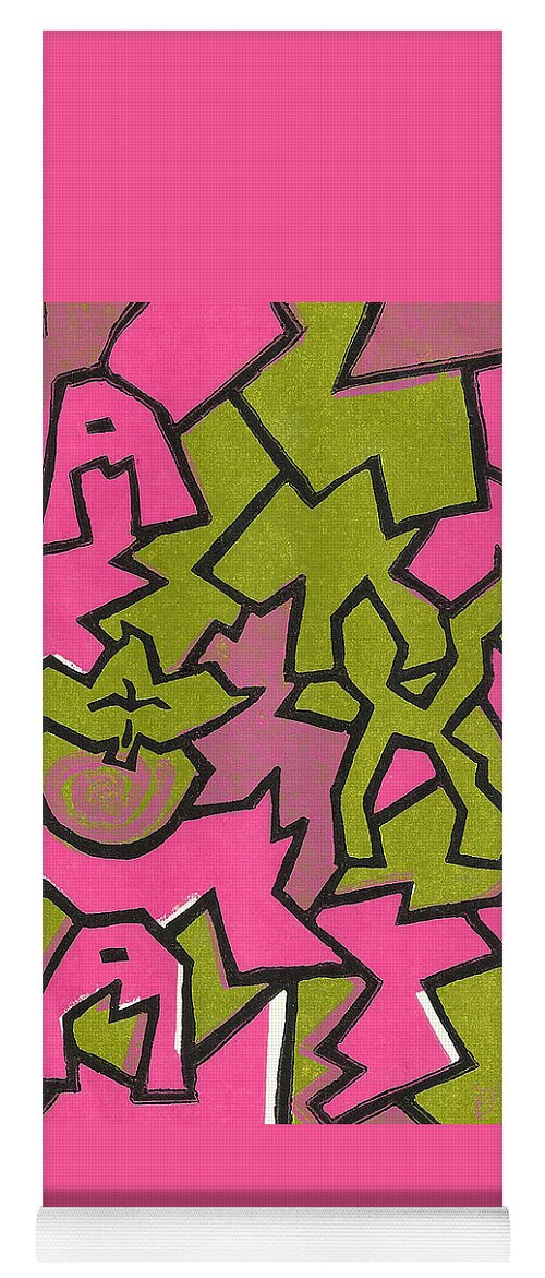 Aka Yoga Mat featuring the painting A K A Abstract by BFly Designs