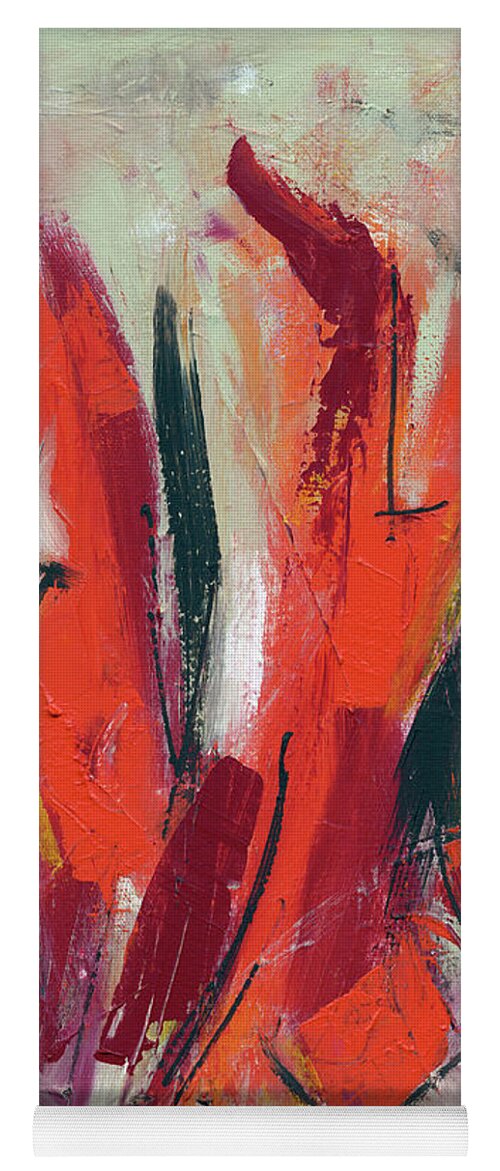 Red Yoga Mat featuring the painting A Leap of Faith by Lynne Taetzsch
