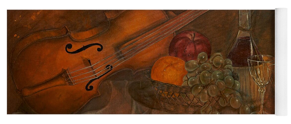 Violin Yoga Mat featuring the painting A Night of Love by Giorgio Tuscani