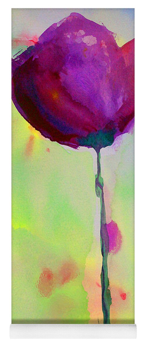 Flower Yoga Mat featuring the painting A Purple Flower by Julie Lueders 