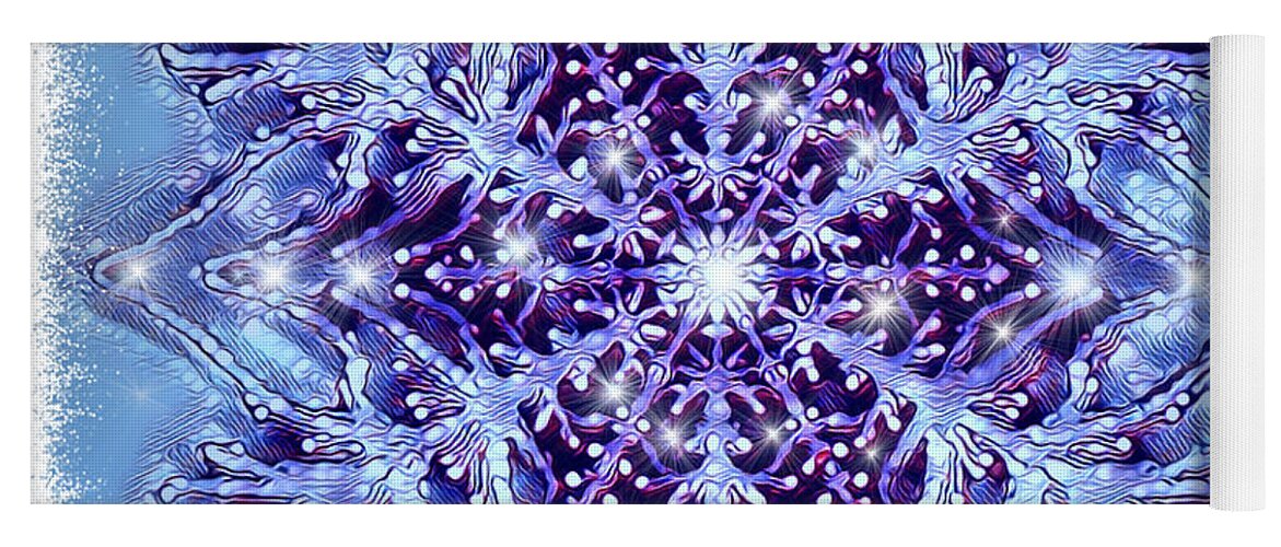Digital Art Yoga Mat featuring the digital art A single Snowflake by Artful Oasis