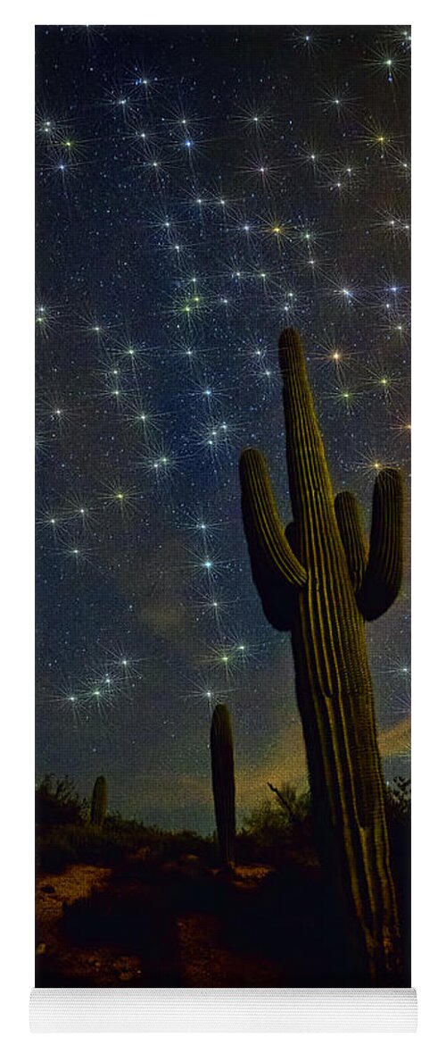 Night Skies Yoga Mat featuring the photograph A Starry Desert Evening by Saija Lehtonen