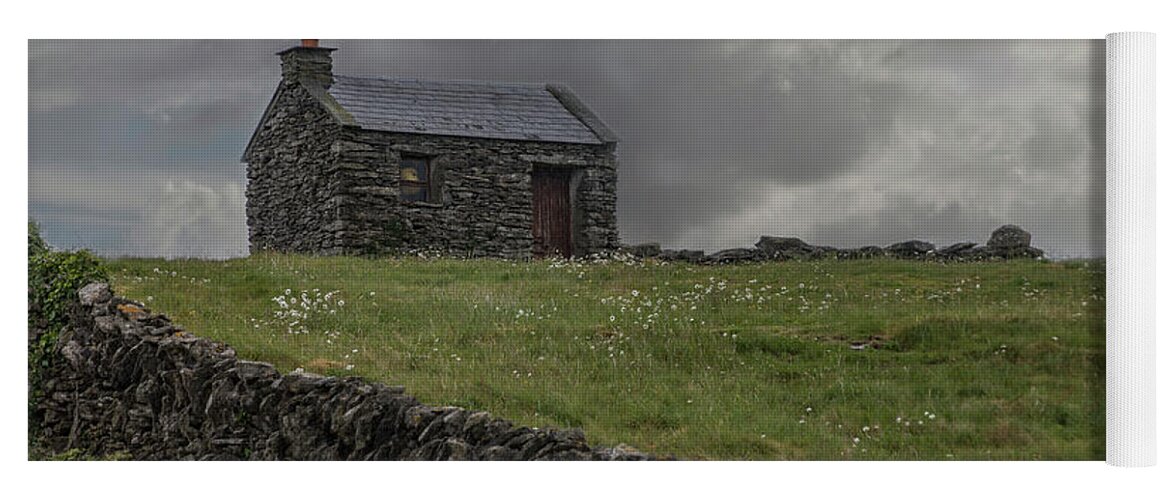 Innis Oirr Yoga Mat featuring the photograph A Stone House on the Hill by Teresa Wilson
