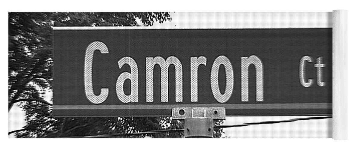 Camron Yoga Mat featuring the photograph CA - A Street Sign Named Camron by Jenifer West