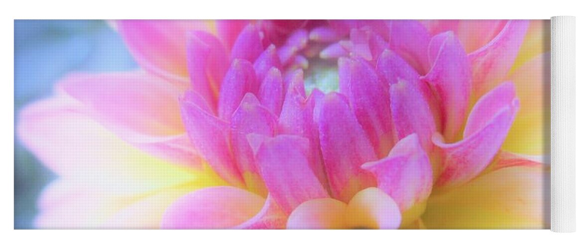 Dahlia Yoga Mat featuring the photograph A Symphony of Light by Sharon Ackley