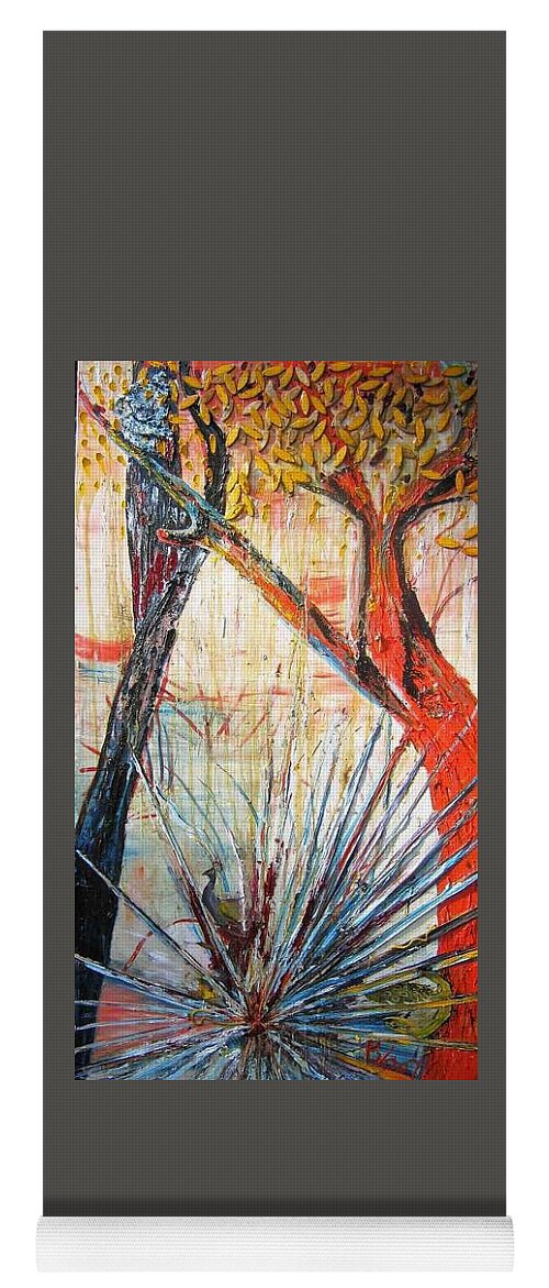 Trees Yoga Mat featuring the painting A Tribute by Peggy Blood