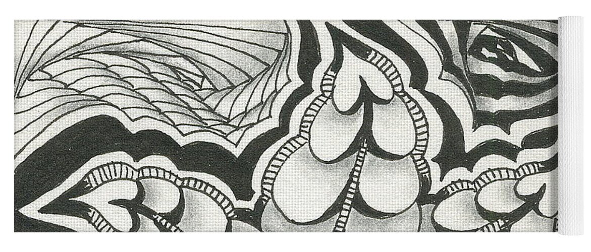 Zentangle Yoga Mat featuring the drawing A Woman's Heart by Jan Steinle