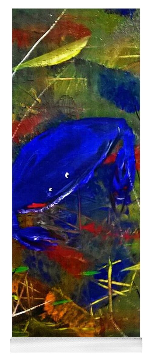 Blue Crab Under Water Abstract Yoga Mat featuring the painting Abby Crab by James and Donna Daugherty