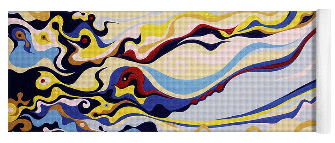Abstract Yoga Mat featuring the painting Above and Beyond by Amy Ferrari