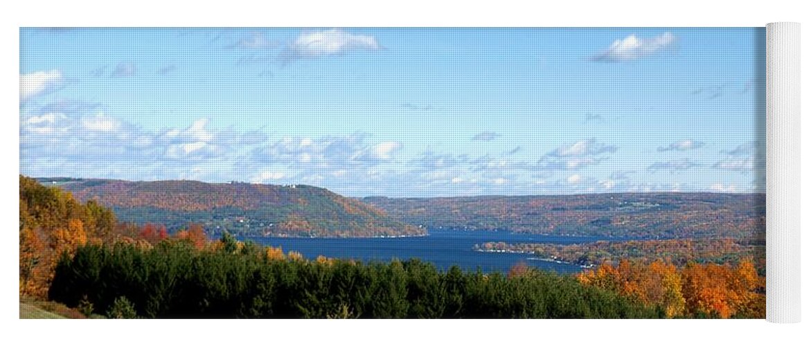 Keuka Lake Yoga Mat featuring the photograph Above the Vines by Joshua House