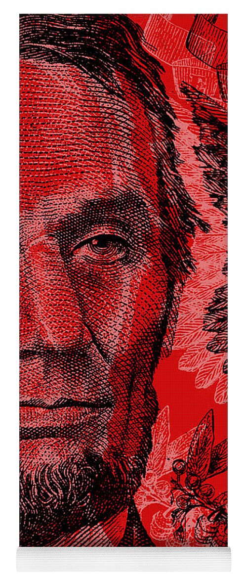 Abraham Lincoln Yoga Mat featuring the digital art Abraham Lincoln Pop Art by Jean luc Comperat