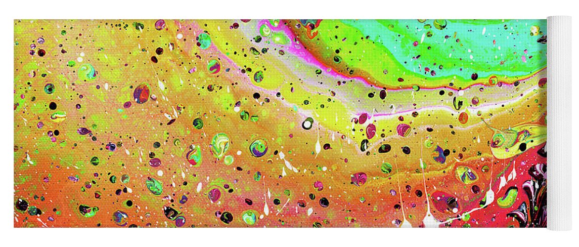Abstract Yoga Mat featuring the mixed media Abrosia by Meghan Elizabeth