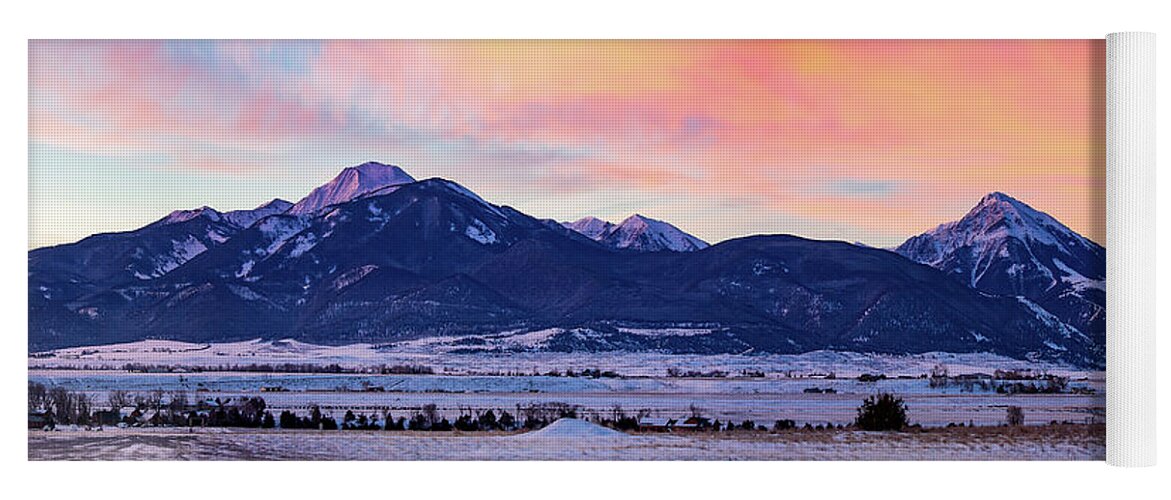 Absarokee Yoga Mat featuring the photograph Absarokee Range by Todd Klassy