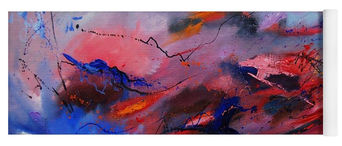 Abstract Yoga Mat featuring the painting Abstract 971260 by Pol Ledent