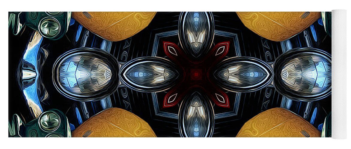 Kaleidoscope Yoga Mat featuring the photograph Abstract Auto Artwork One by Phil Perkins
