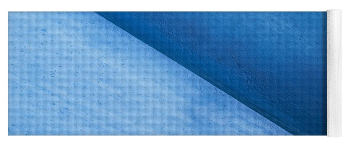 Abstract Yoga Mat featuring the photograph Abstract blue diagonal. by John Paul Cullen