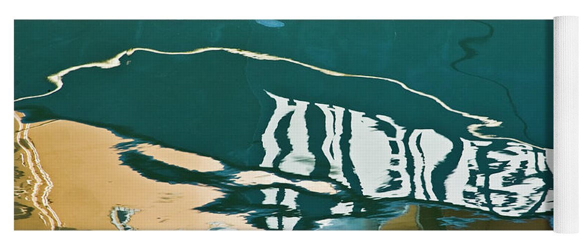 Abstract Yoga Mat featuring the photograph Abstract Boat Reflection by David Gordon
