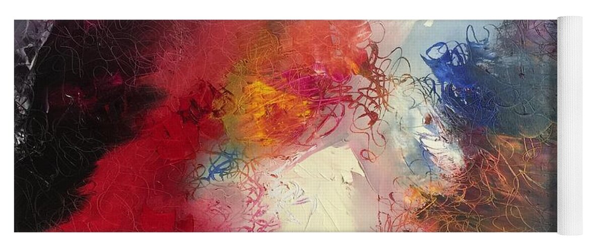Canvas Yoga Mat featuring the painting Abstract by Carrie Maurer