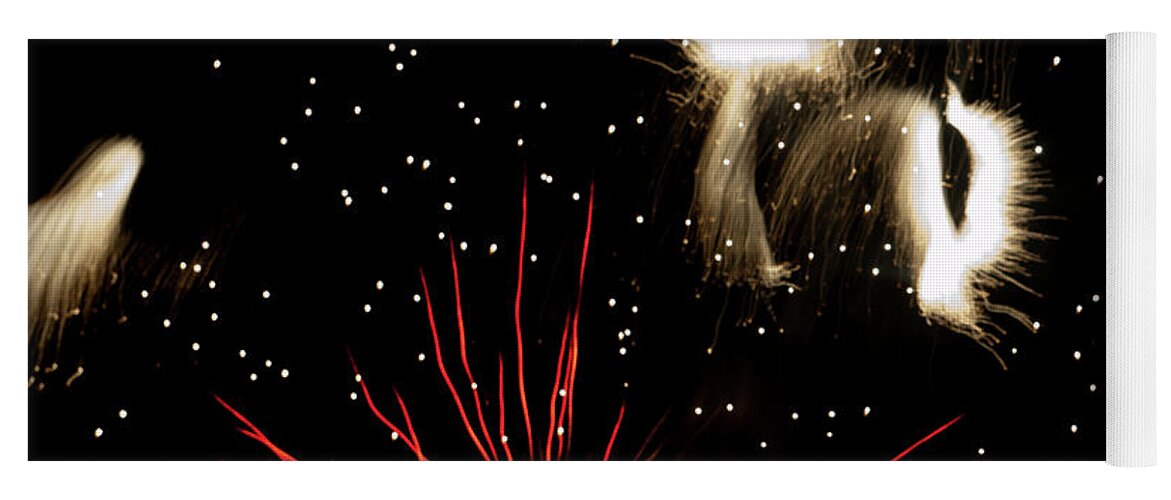 Fireworks Yoga Mat featuring the photograph Abstract Fireworks iii by Helen Jackson