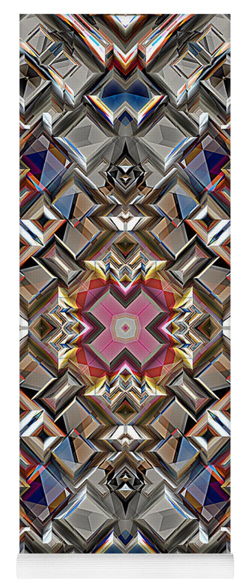 Abstract Yoga Mat featuring the digital art Abstract Geometric Surface by Phil Perkins