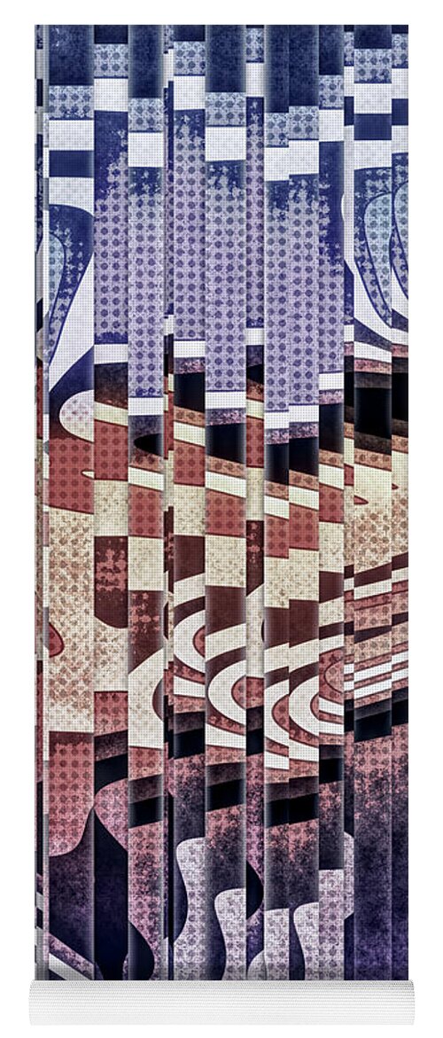 Collage Yoga Mat featuring the digital art Abstract Halftones Collage by Phil Perkins