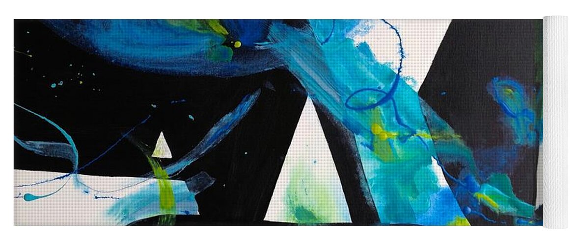 Blue Yoga Mat featuring the painting Study in Blue I by Patsy Walton