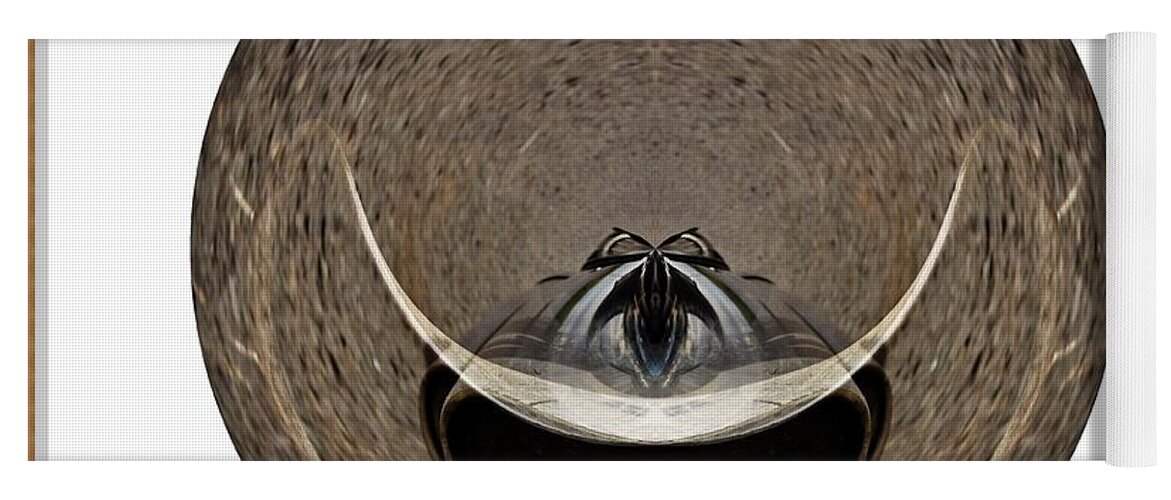 Cars Yoga Mat featuring the photograph Abstract motorcycle tail pipe by Karl Rose