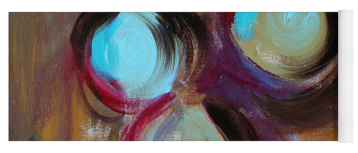 Woman Yoga Mat featuring the painting Abstract Self Portrait by Julie Lueders 