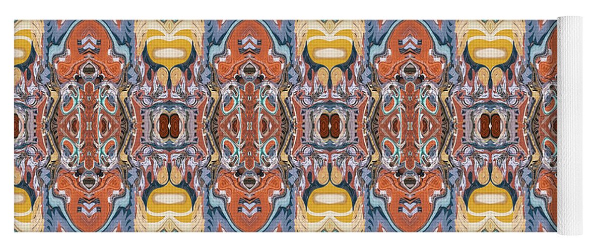 Masks Yoga Mat featuring the digital art Abstract Tribal Pattern by Phil Perkins
