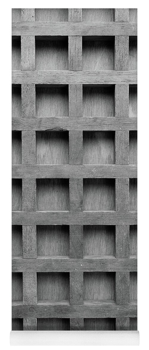 Grid Yoga Mat featuring the photograph Abstract wooden grid pattern by Edward Fielding